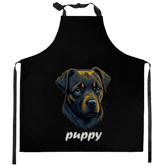 sad dog Kitchen Aprons