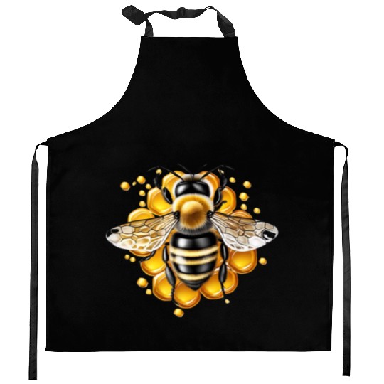 Bee and honeycomb Kitchen Aprons