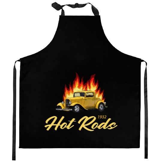 1932 VINTAGE HOT ROD CAR Kitchen Aprons