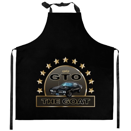 VINTAGE 1969 GTO MUSCLE CAR IS THE GOAT Kitchen Aprons