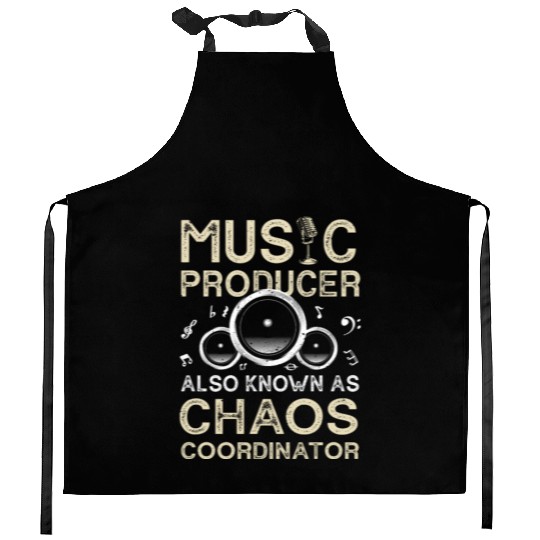 Funny Music Producer Chaos Coordinator Kitchen Aprons
