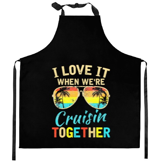 Cruise Ship Vacation Friends Buddies Couples Kitchen Aprons