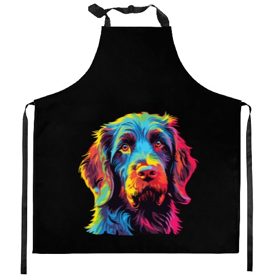 Watercolor Colorful Griffon Korthals Kitchen Aprons