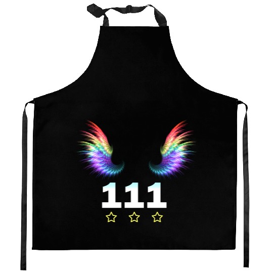 111 Angel Number pattern Kitchen Aprons