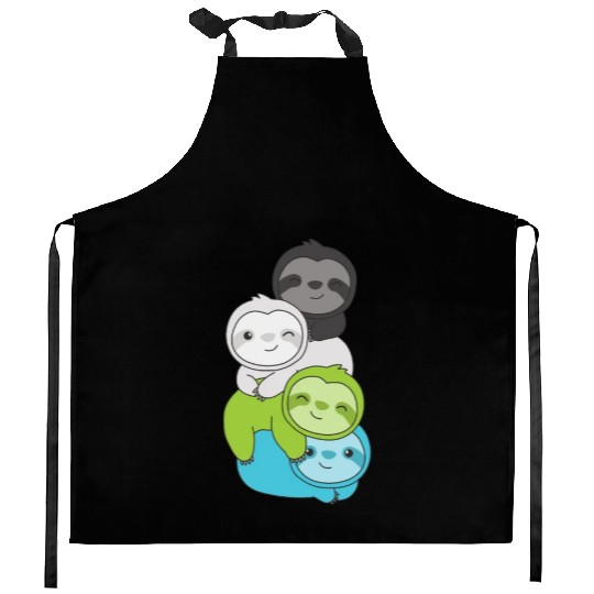 Quiosexual Flag Pride Lgbtq Cute Sloth Kitchen Aprons