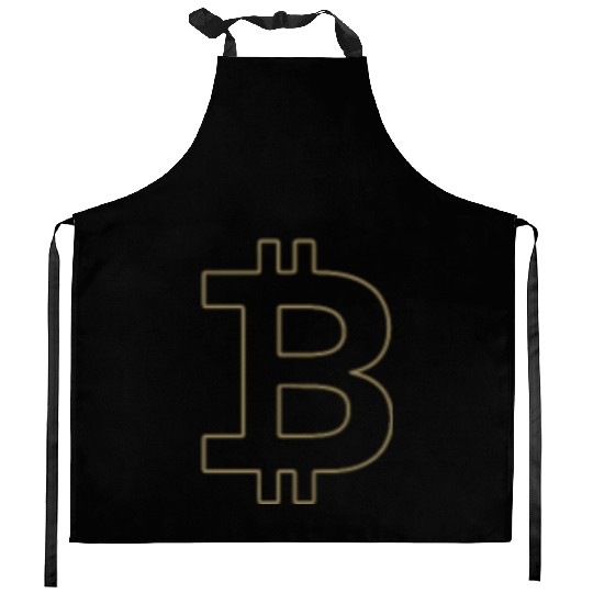 Bitcoin Silhouette Pocket Currency Store Kitchen Aprons