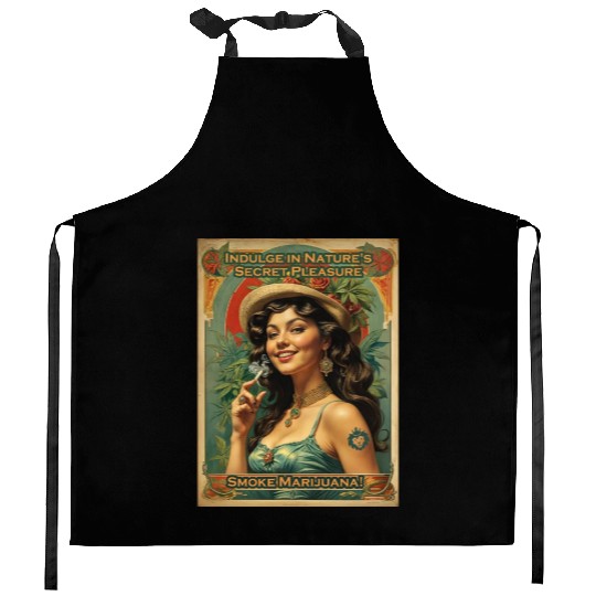 Joyful consumption marijuana Kitchen Aprons