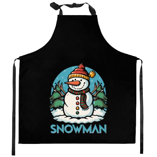 Snowman Kitchen Aprons design premium
