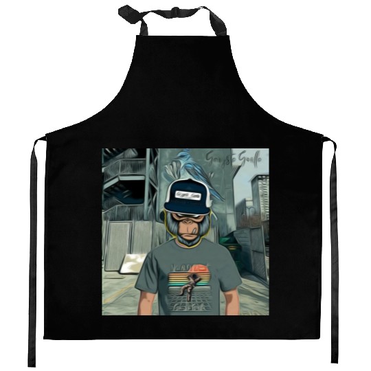 Gangsta Gorilla-Silverback Swanson Gorilla Wear Kitchen Aprons