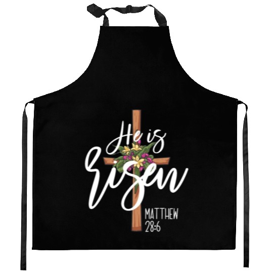 He Is Risen Matthew 28:6 Christian Jesus Is Risen Kitchen Aprons