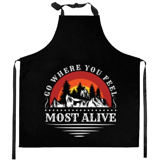Mountaineering Climber Hobby Mountains Kitchen Aprons