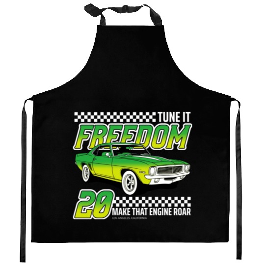 Racing OLD car illustrated | muscle car Kitchen Aprons