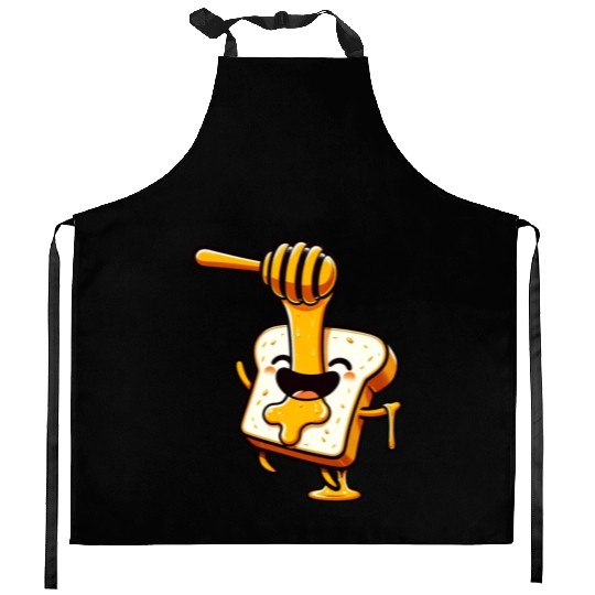 Toast with Honey Beekeeper Bee Honey Kitchen Aprons