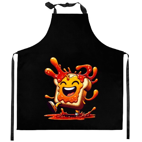 Jam Toast Delicious Breakfast Kitchen Aprons
