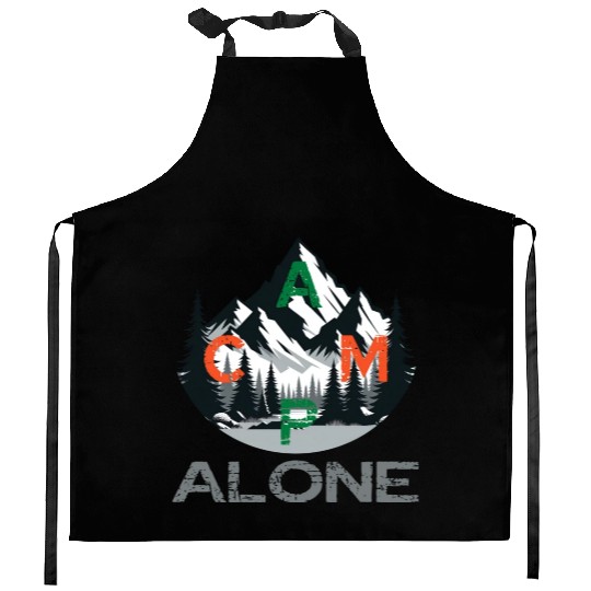 camp alone in the nature and wilderness Outdoor Kitchen Aprons