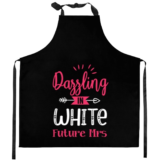 Bridal Dazzling In White Kitchen Aprons