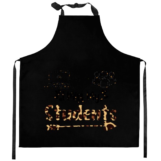 I Miss My Students Leopard Print Teacher Kitchen Aprons
