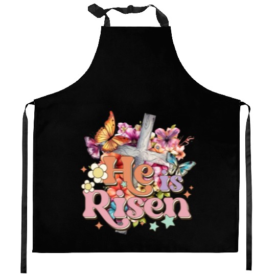 He Is Risen Christian Easter Jesus Resurrection Kitchen Aprons