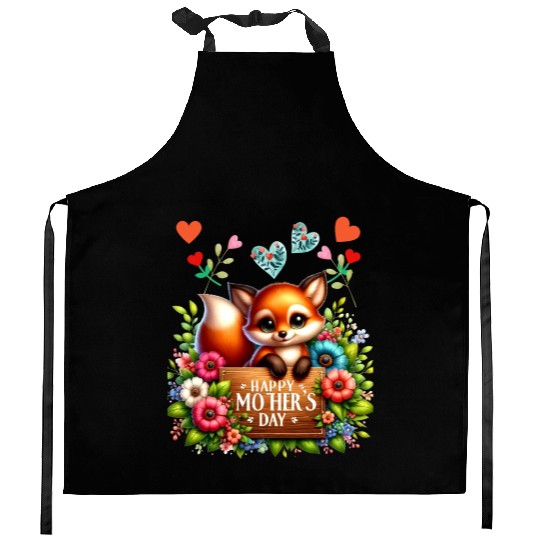 Happy Mothers Day Baby Fox Kitchen Aprons