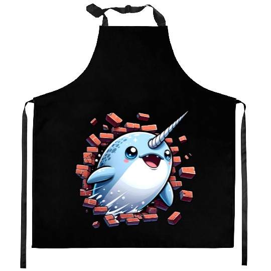 Narwhal Surprise Kitchen Aprons