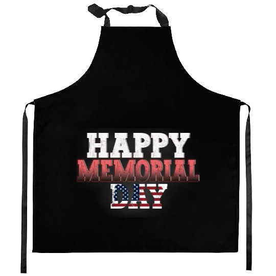 Patriotic Memorial Day Flag Design Kitchen Aprons