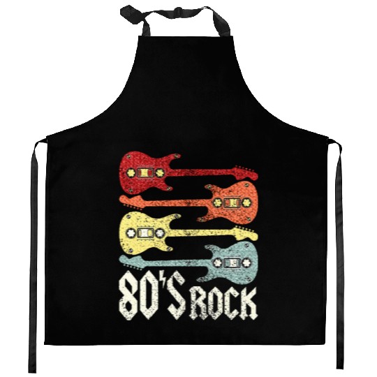 80s Rock Band Guitar Cassette Tape 1980s Kitchen Aprons