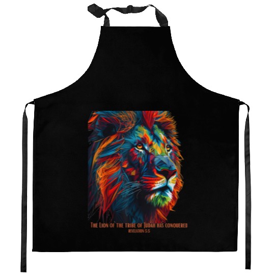 Lion of Judah Jesus Revelation Bible Verse Christ Kitchen Aprons