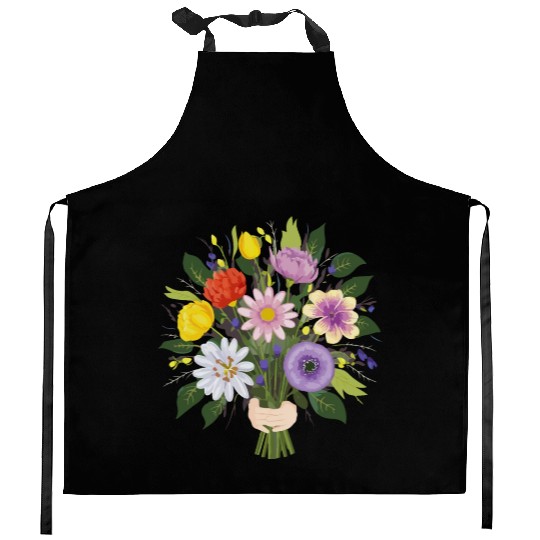 Garden Flower Bouquet Kitchen Aprons