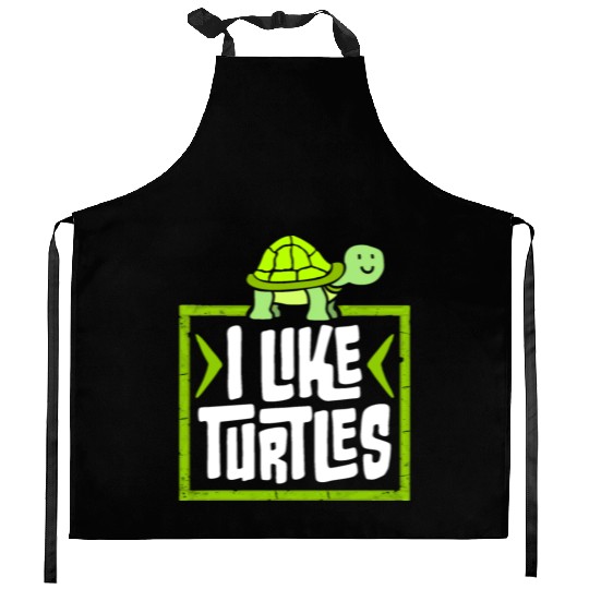 I Like Turtles Cute Tortoise Love Turtle Lover Kitchen Aprons