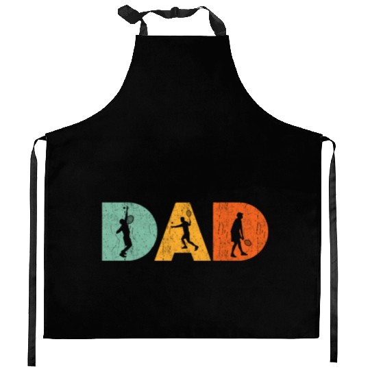 Tennis Dad Silhouette Kitchen Aprons