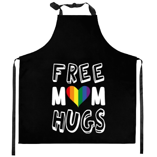 Free Mom Hugs Lesbian Kitchen Aprons