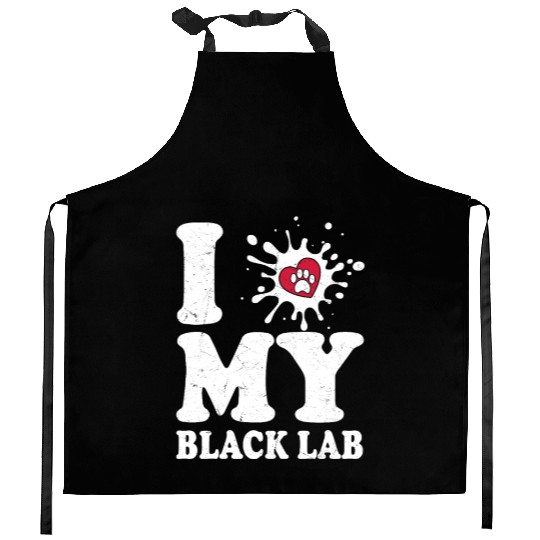 I Love My Black Lab Labrador Retriever Owner Kitchen Aprons