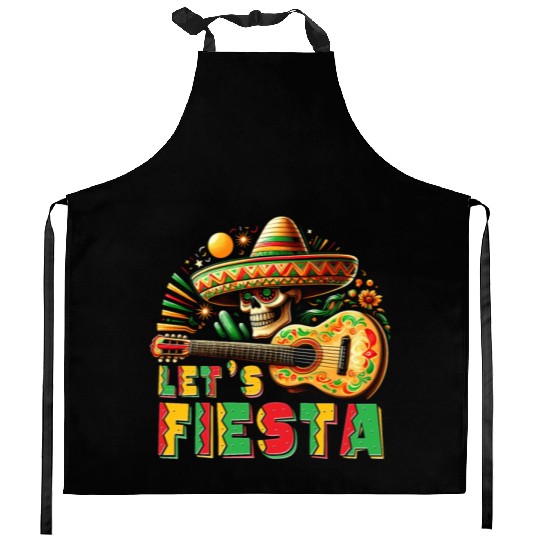 Let s Fiesta Funny Cinco De Mayo Piñata Kitchen Aprons