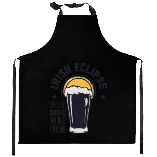 Irish Solar Eclipse - Hello Darkness My Old Friend Kitchen Aprons