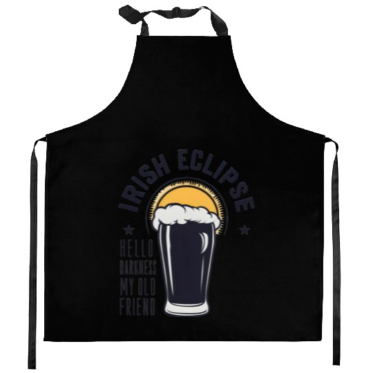 Irish Solar Eclipse - Hello Darkness My Old Friend Kitchen Aprons