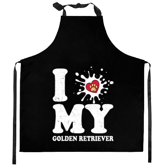 I Love My Golden Retriever Retriever Breed Dog Own Kitchen Aprons