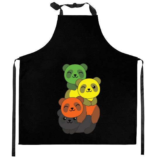 Aromantic Flag Pride Lgbtq Cute Panda Bunch Kitchen Aprons