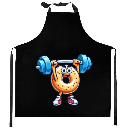 Fitness Gym Sport Bodybuilder Bodybuilding Bagel Kitchen Aprons