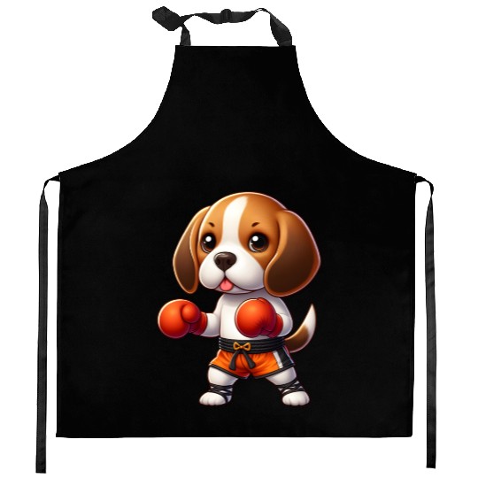 Muay Thai Beagle Kitchen Aprons