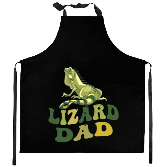 lizard dad Kitchen Aprons