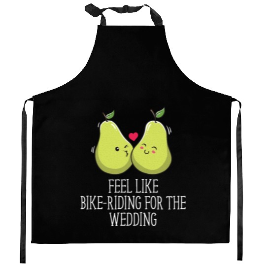 Feel Like Bike Riding for Wedding Engagement Kitchen Aprons