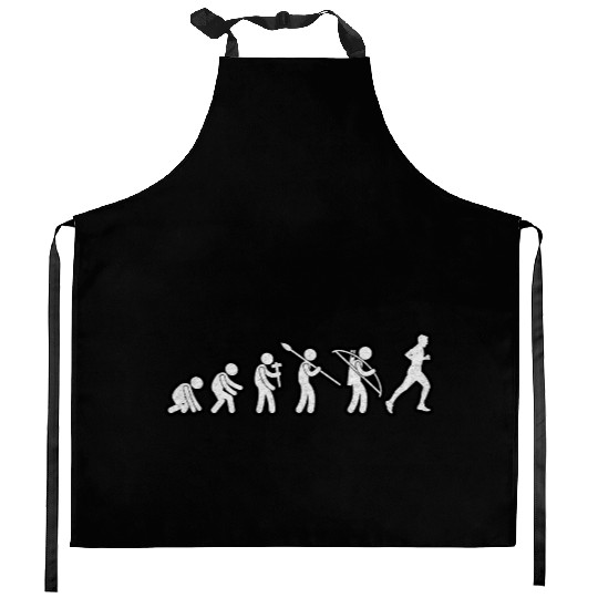Evolution Running White Grunge Kitchen Aprons