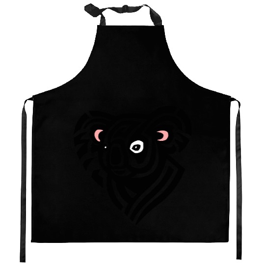 Koala Heart Tribal Style Vector Design 3 Colors Kitchen Aprons
