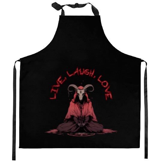 Live, Laugh, Love Baphomet Kitchen Aprons