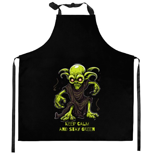 Keep Calm and Stay Green Goblin Kitchen Aprons