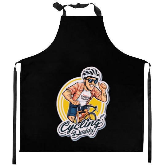 Cycling Daddy - Dad on bike - Father's Day Kitchen Aprons