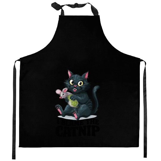 I Blame The Catnip - Cute Mischievous Cat Kitchen Aprons