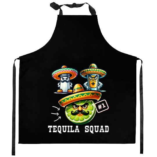 Cinco De Mayo Fiesta Tequila Squad Lime Number One Kitchen Aprons