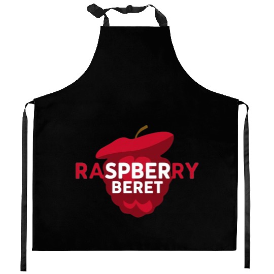 Cute Raspberry Beret Kitchen Aprons