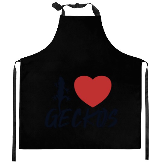 I love Geckos Crested Lizard Gekkota Leopard Gecko Kitchen Aprons